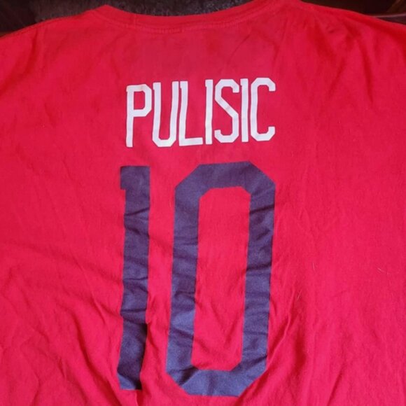 Christian Pulisic Team USA T-Shirt Jersey Mens 2XL Red Soccer - Picture 3 of 3